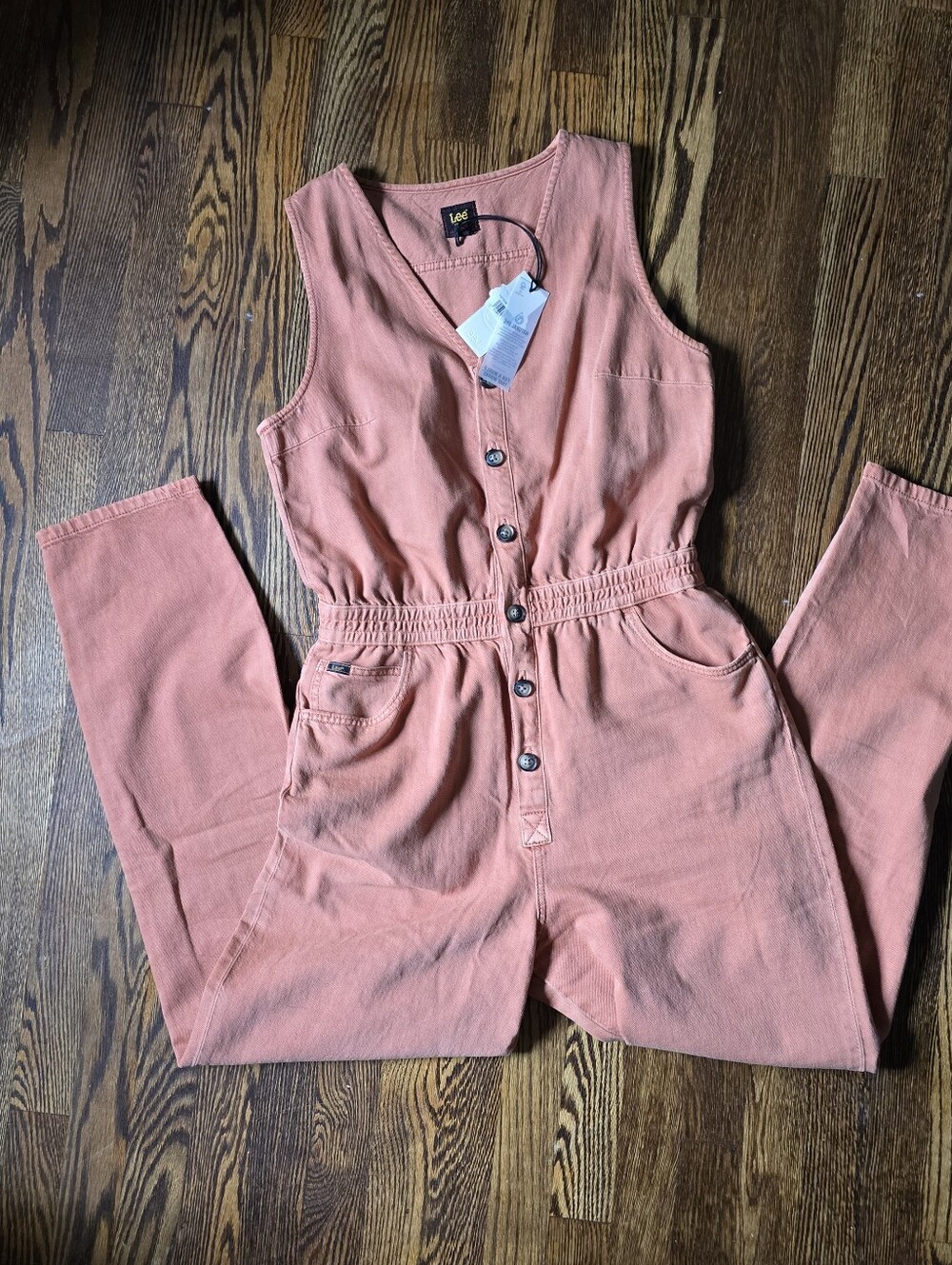 Lee Natural Dye Sleeveless Jumpsuit | Medium | Cotton Hemp Blend | NWT |